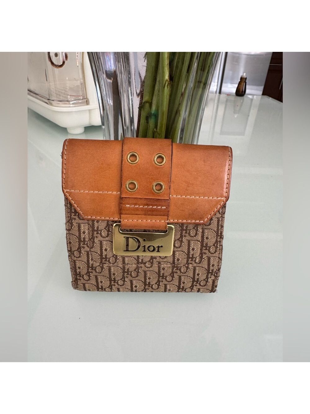 Dior Brown and Tan Wallet